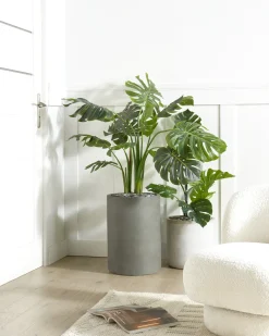 New Beliani Vaso per piante EUCOMMIA 36 cm Grigio