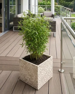 Discount Beliani Vaso per piante FEIYAN 44 cm chiaro Beige