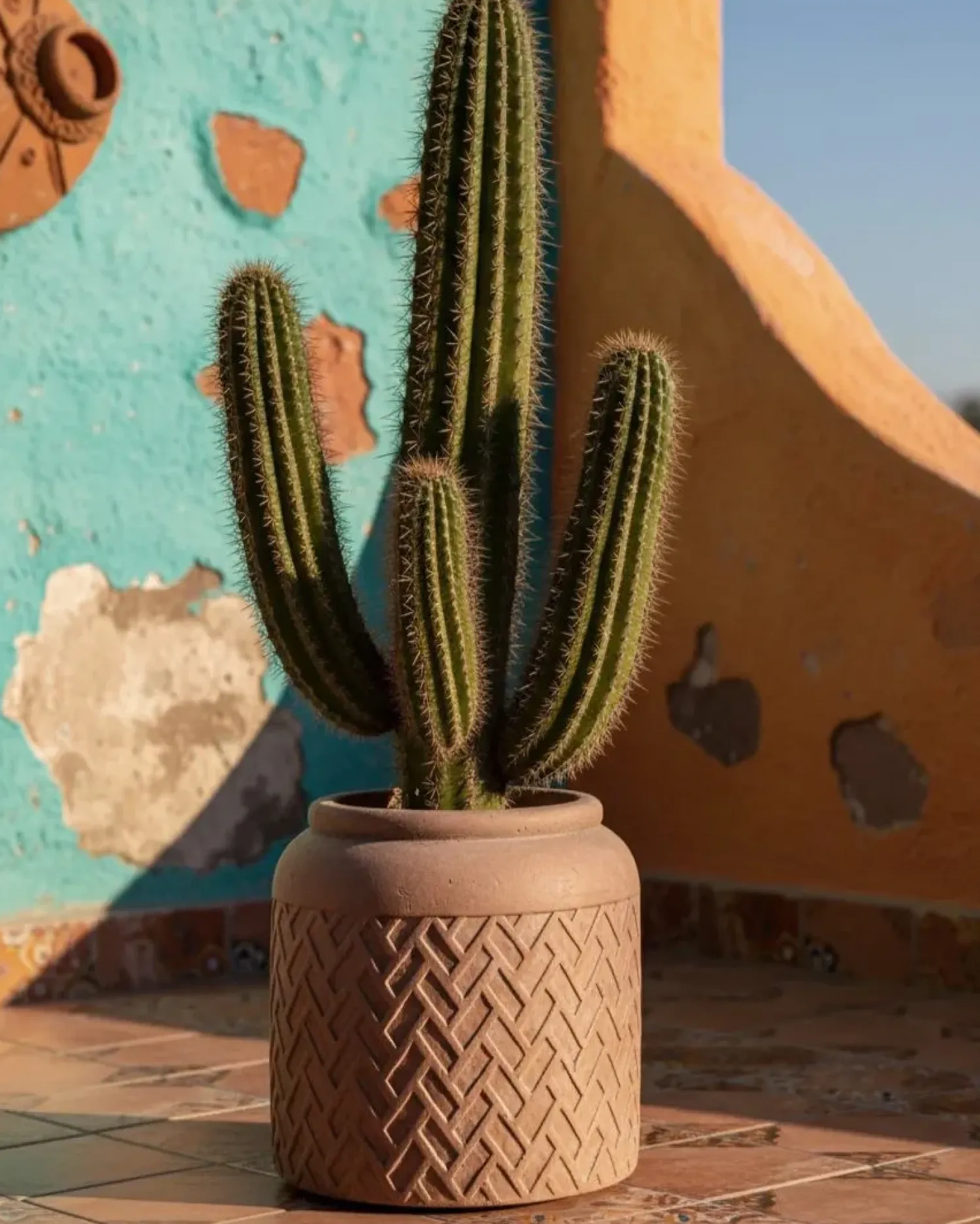 Discount Beliani Vaso per piante GERAKAS 35 cm Beige