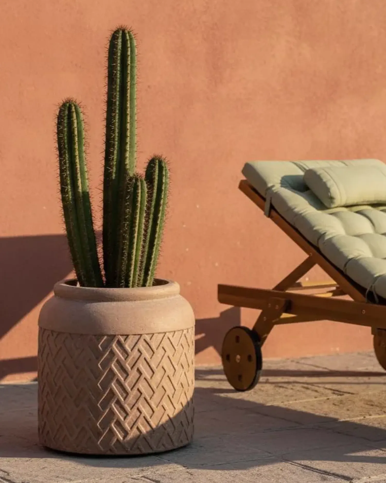 Discount Beliani Vaso per piante GERAKAS 35 cm Beige