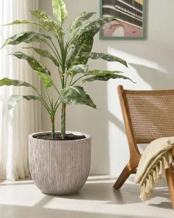 Discount Beliani Vaso per piante HANYUE 42 cm chiaro Beige