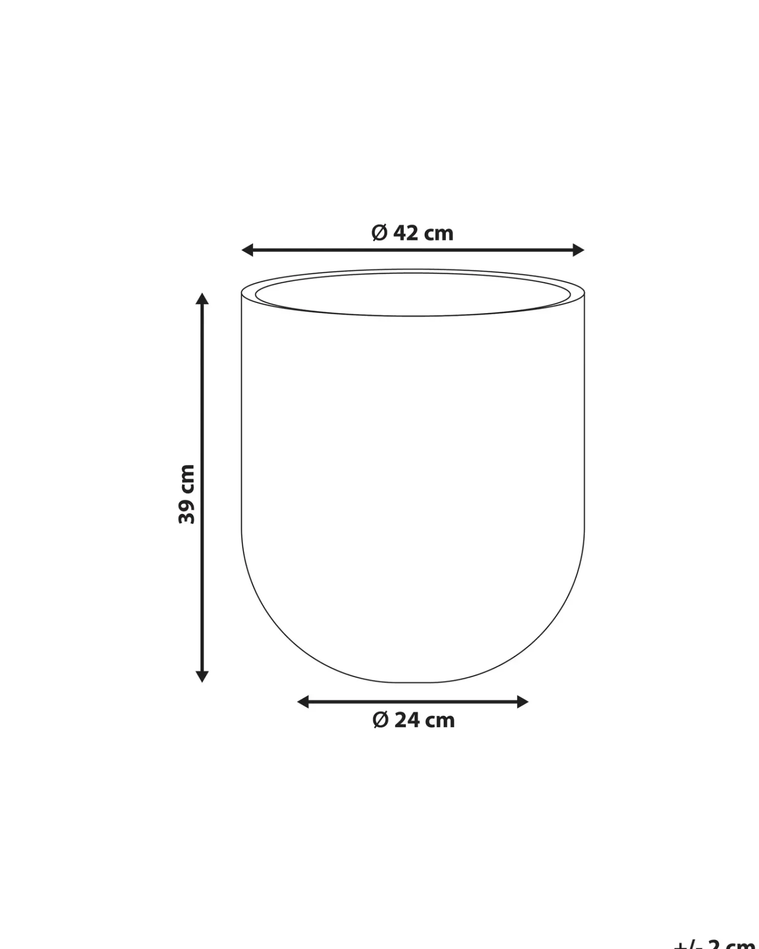 Hot Beliani Vaso per piante HANYUE 42 cm Grigio