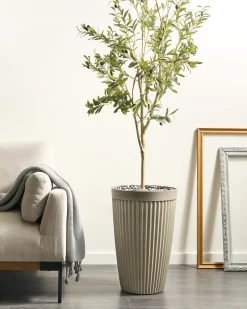Beliani Vaso per piante KOLA 39 cm Beige