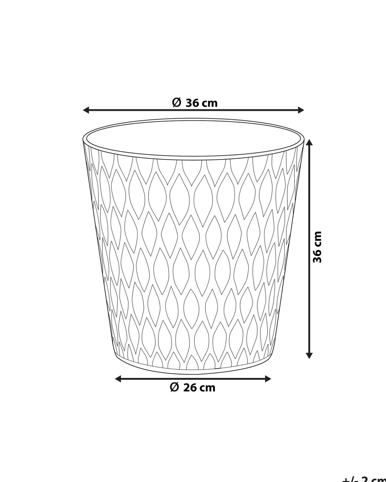 Beliani Vaso per piante LAVRIO 36 cm scuro Grigio