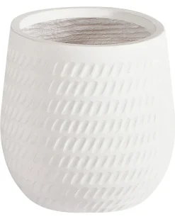Beliani Vaso per piante LIVADIA 20 cm sporco Bianco