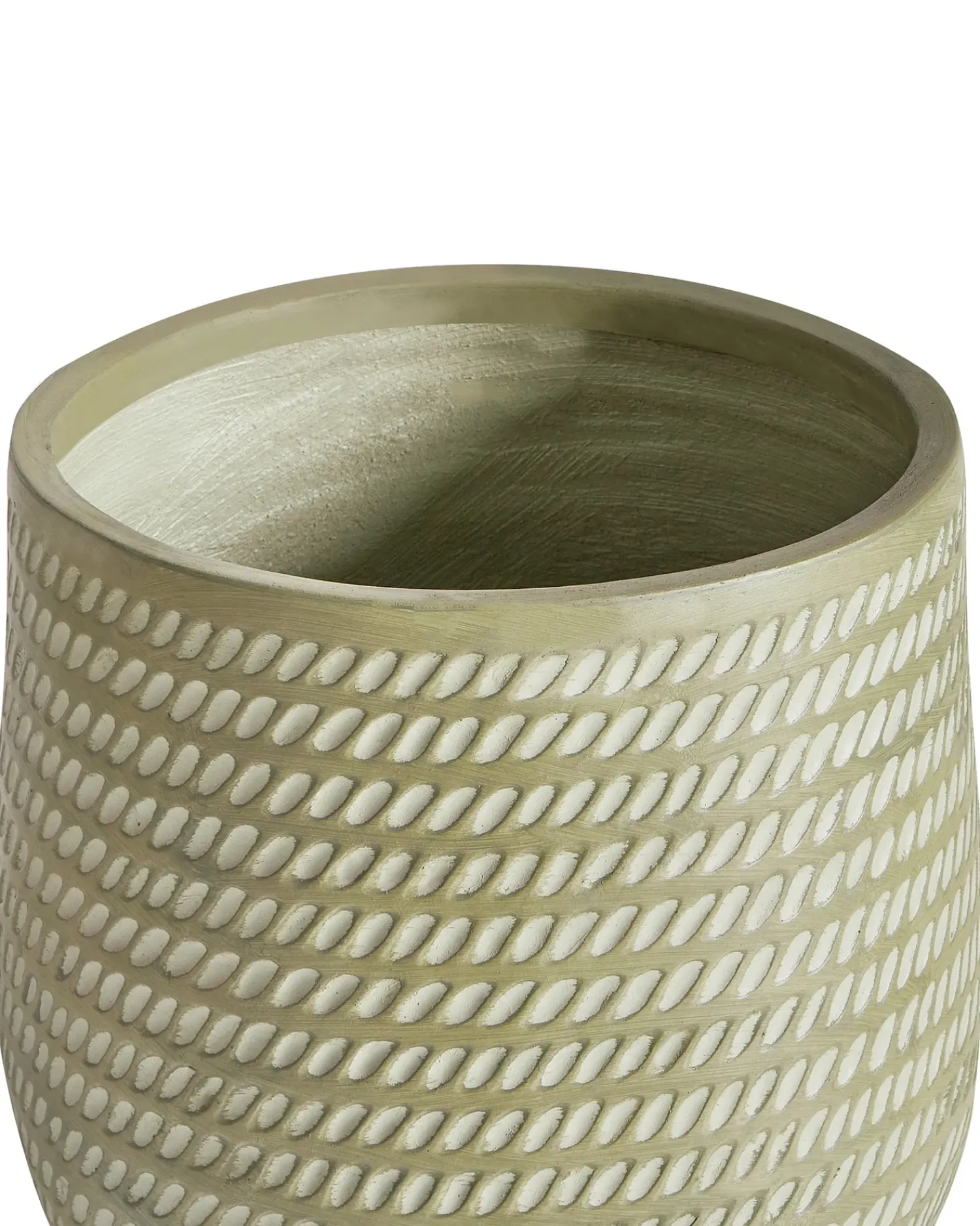 Outlet Beliani Vaso per piante LIVADIA oliva Verde