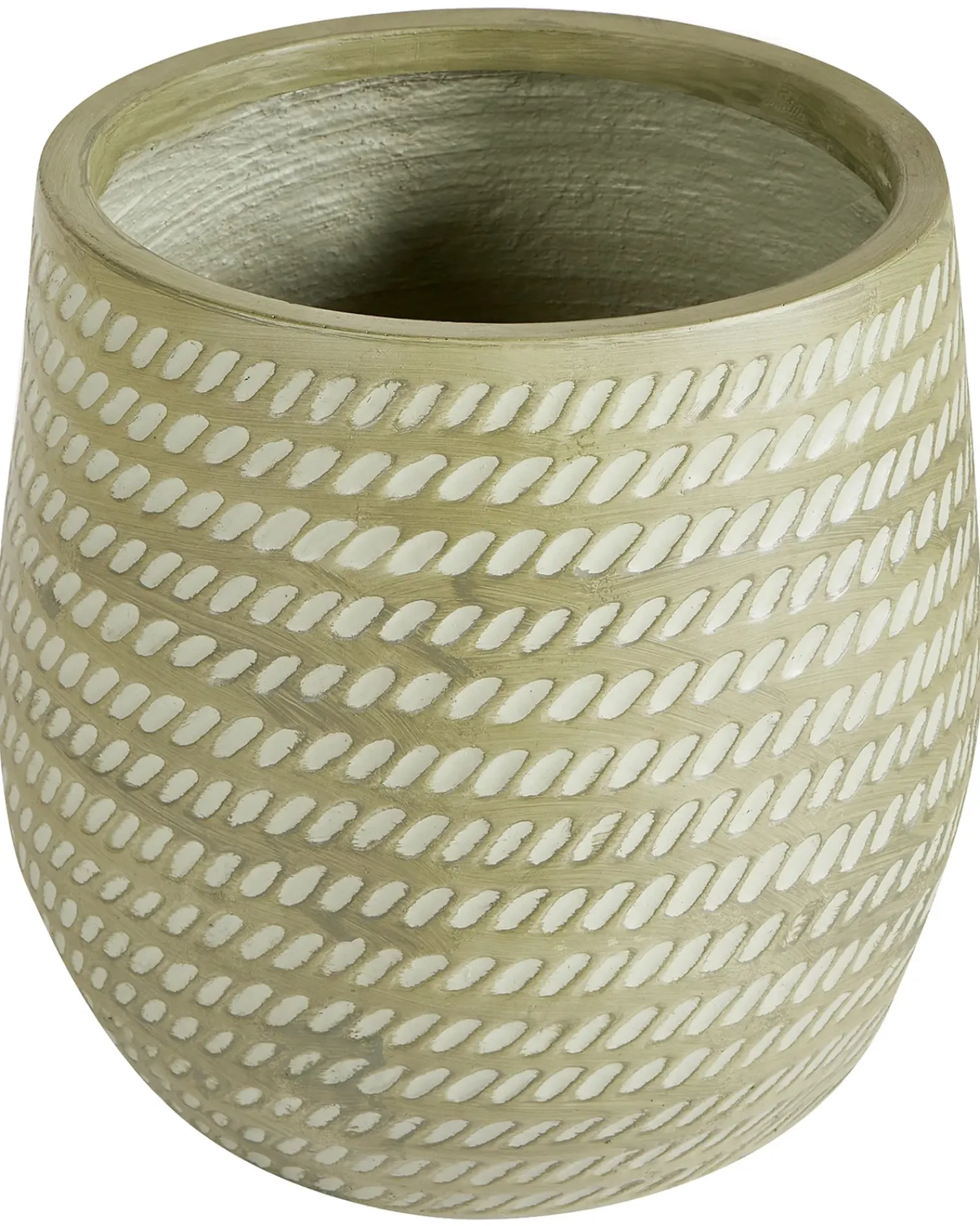 Outlet Beliani Vaso per piante LIVADIA oliva Verde