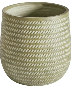 Outlet Beliani Vaso per piante LIVADIA oliva Verde