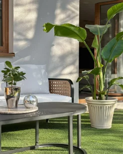 Sale Beliani Vaso per piante MAIZE 43 cm chiaro Beige