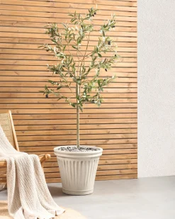 Sale Beliani Vaso per piante MAIZE 43 cm chiaro Beige