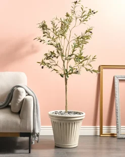 Sale Beliani Vaso per piante MAIZE 43 cm chiaro Beige