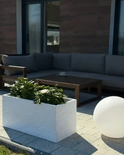 Discount Beliani Vaso per piante MYRA 80 cm Bianco