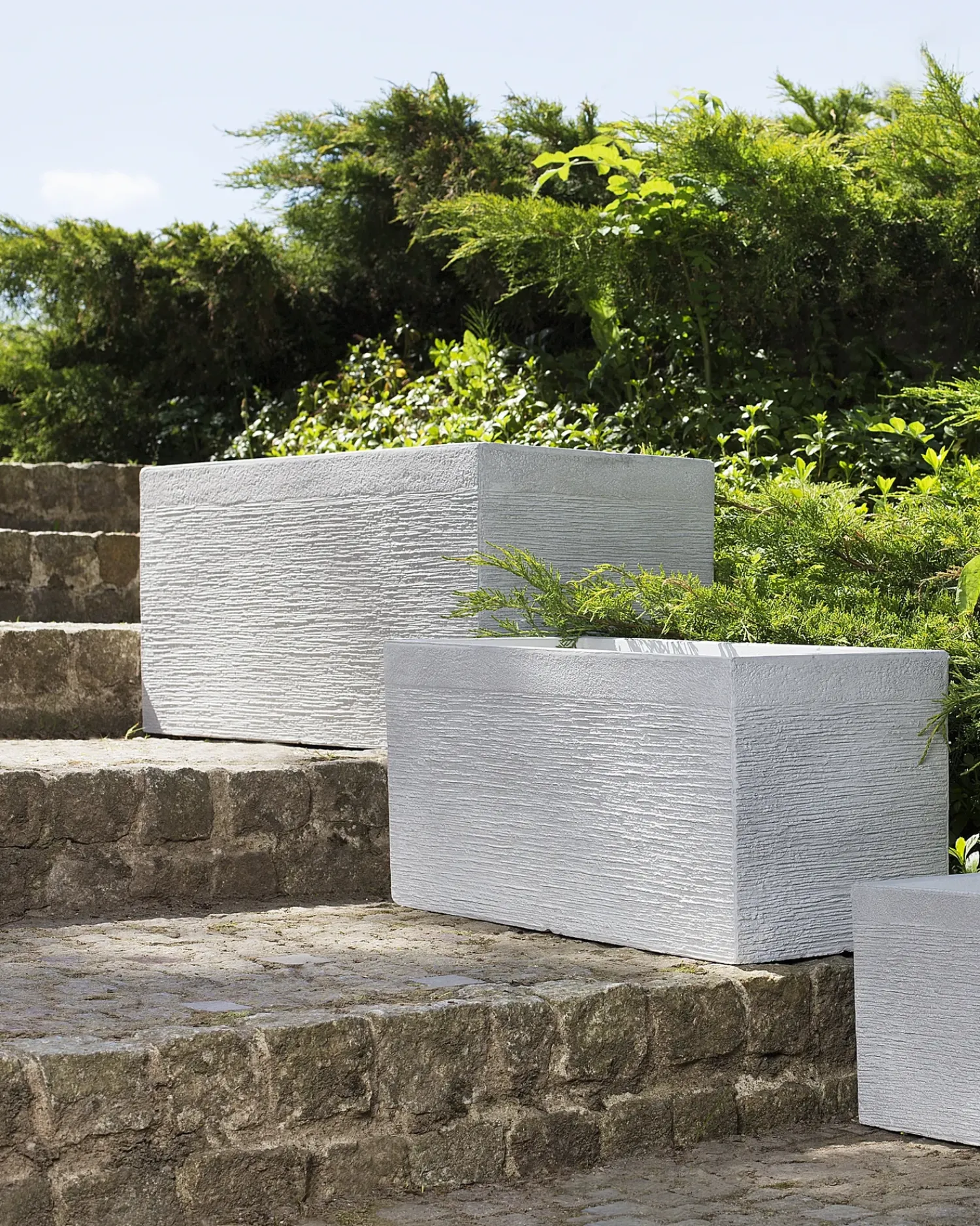 Discount Beliani Vaso per piante MYRA 80 cm Bianco