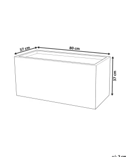 Best Beliani Vaso per piante MYRA 80 cm Grigio