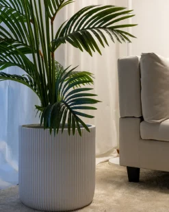 Discount Beliani Vaso per piante OREOI sporco Bianco