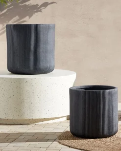 Sale Beliani Vaso per piante OREOI grafite Grigio
