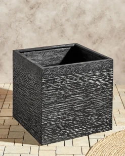 New Beliani Vaso per piante PAROS 50 cm Nero