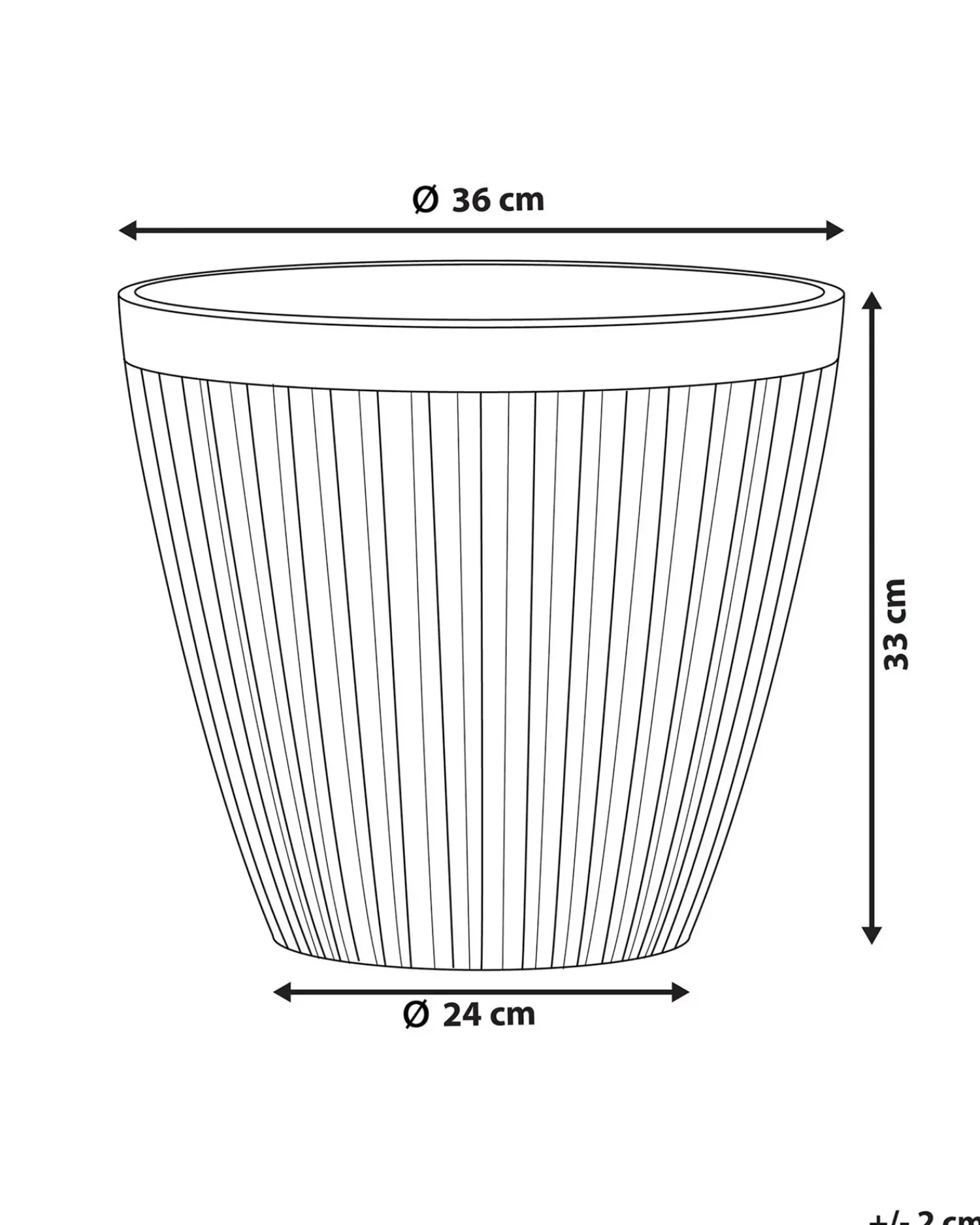 Sale Beliani Vaso per piante POKA 36 cm Tortora Grigio