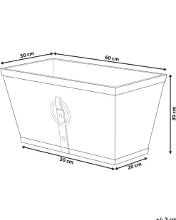 New Beliani Vaso per piante PORIA 60 cm Marrone