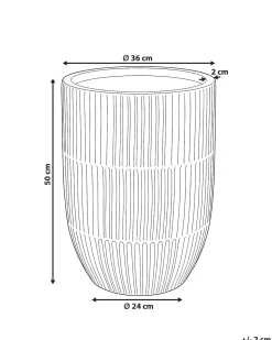 Best Beliani Vaso per piante POROS 36 cm chiaro Beige