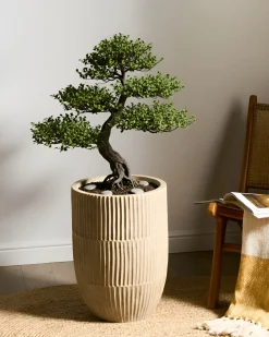 Best Beliani Vaso per piante POROS 36 cm chiaro Beige