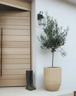 Best Beliani Vaso per piante POROS 36 cm chiaro Beige