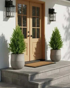 Outlet Beliani Vaso per piante PYLAROS 36 cm Grigio