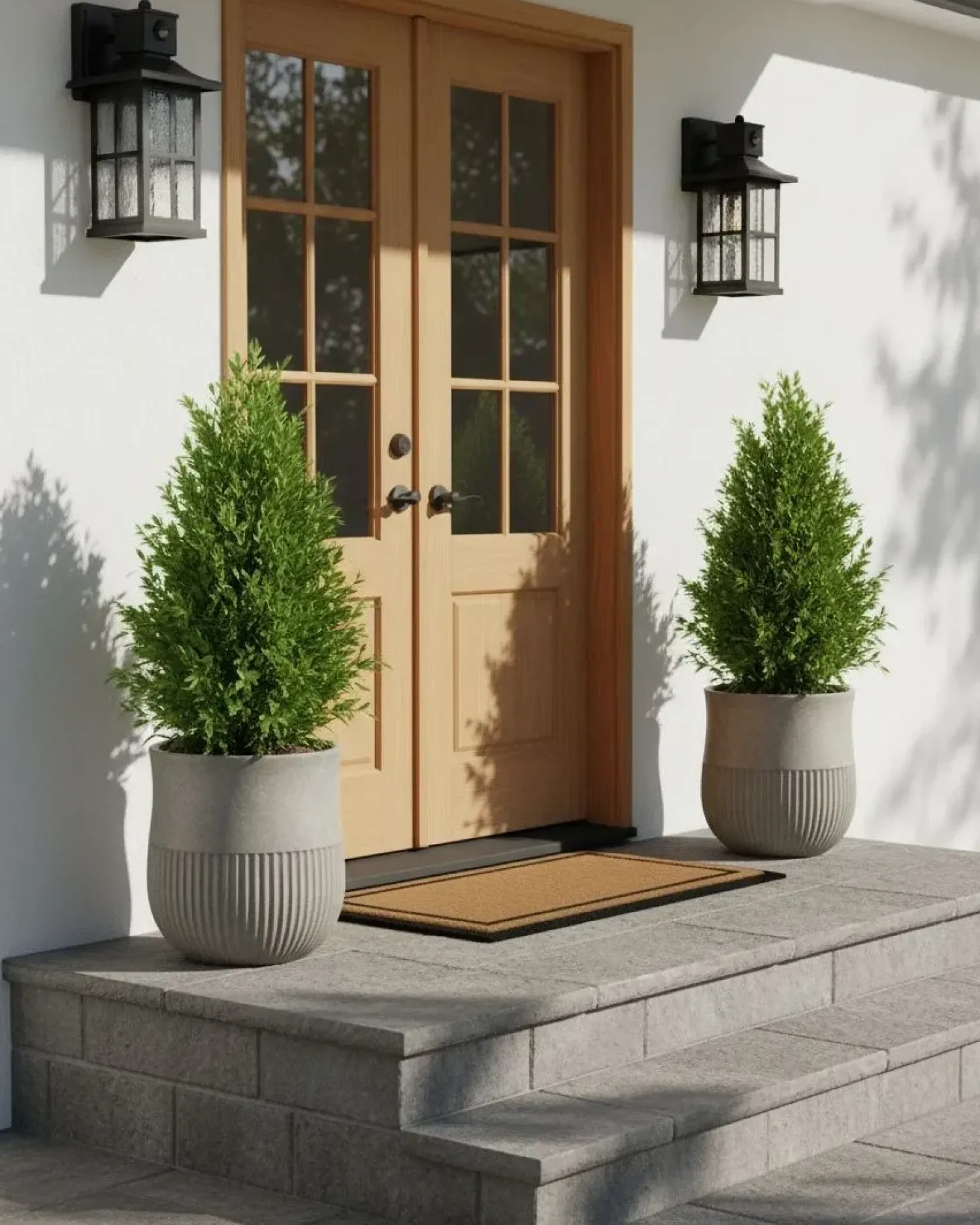 Outlet Beliani Vaso per piante PYLAROS 36 cm Grigio