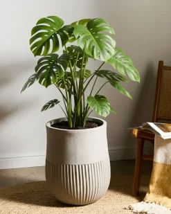Outlet Beliani Vaso per piante PYLAROS 36 cm Grigio
