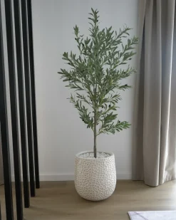 Hot Beliani Vaso per piante QIYUN 41 cm chiaro Beige