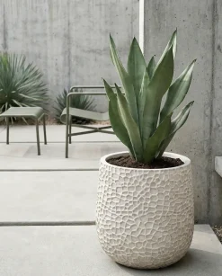 Hot Beliani Vaso per piante QIYUN 41 cm chiaro Beige