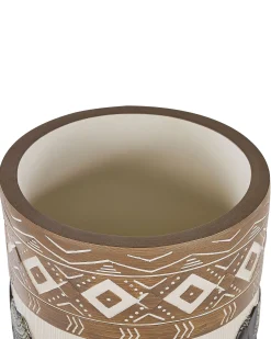 Hot Beliani Vaso per piante rialzato ACHILIO 30 cm Marrone scuro Beige Marrone Nero Oro
