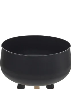 Outlet Beliani Vaso per piante rialzato AGROS Metallo 30 cm Nero Marrone Nero