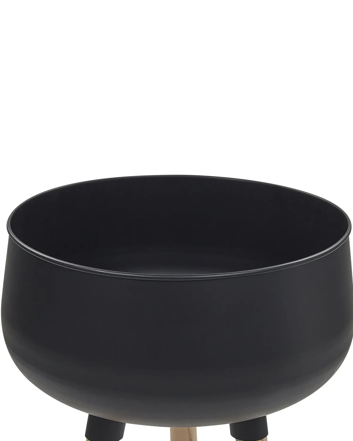 Outlet Beliani Vaso per piante rialzato AGROS Metallo 30 cm Nero Marrone Nero
