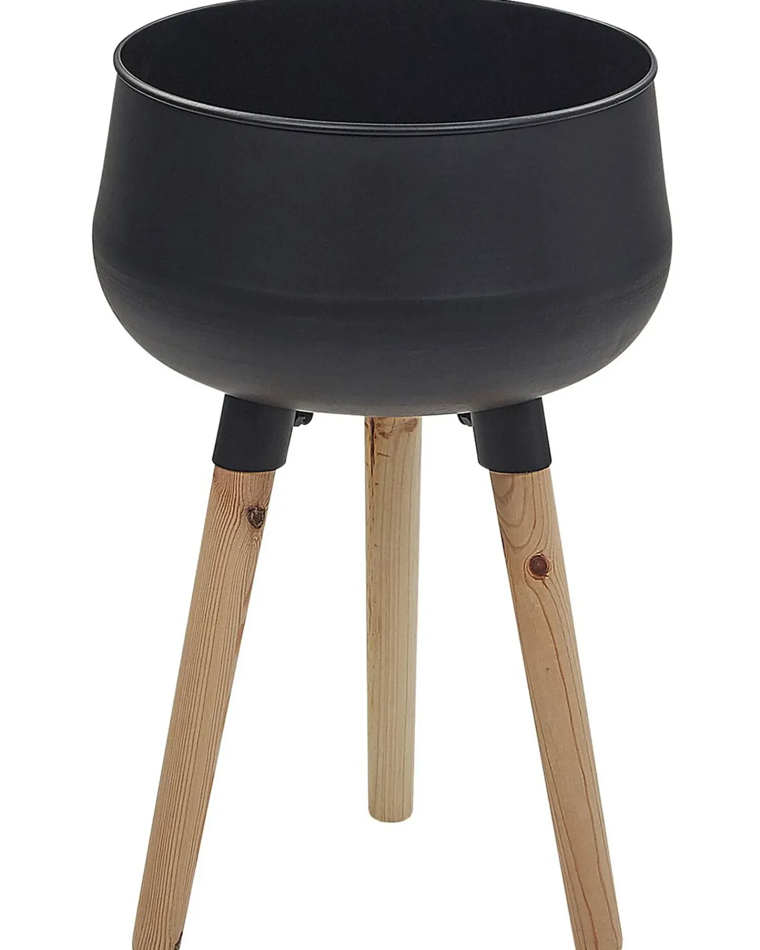Outlet Beliani Vaso per piante rialzato AGROS Metallo 30 cm Nero Marrone Nero