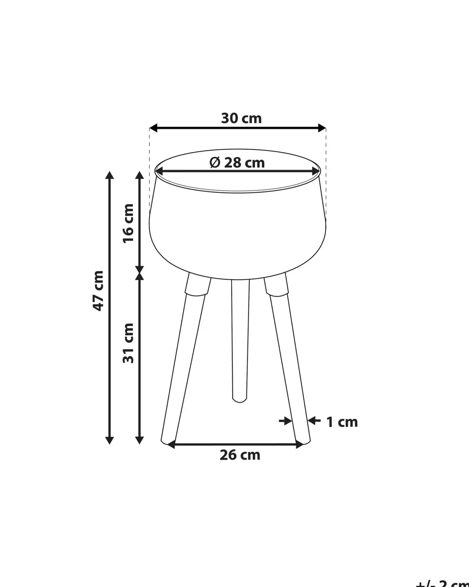 Outlet Beliani Vaso per piante rialzato AGROS Metallo 30 cm Nero Marrone Nero