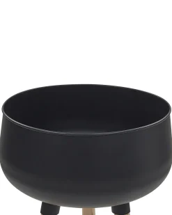 Discount Beliani Vaso per piante rialzato AGROS Metallo 35 cm Nero Marrone Nero