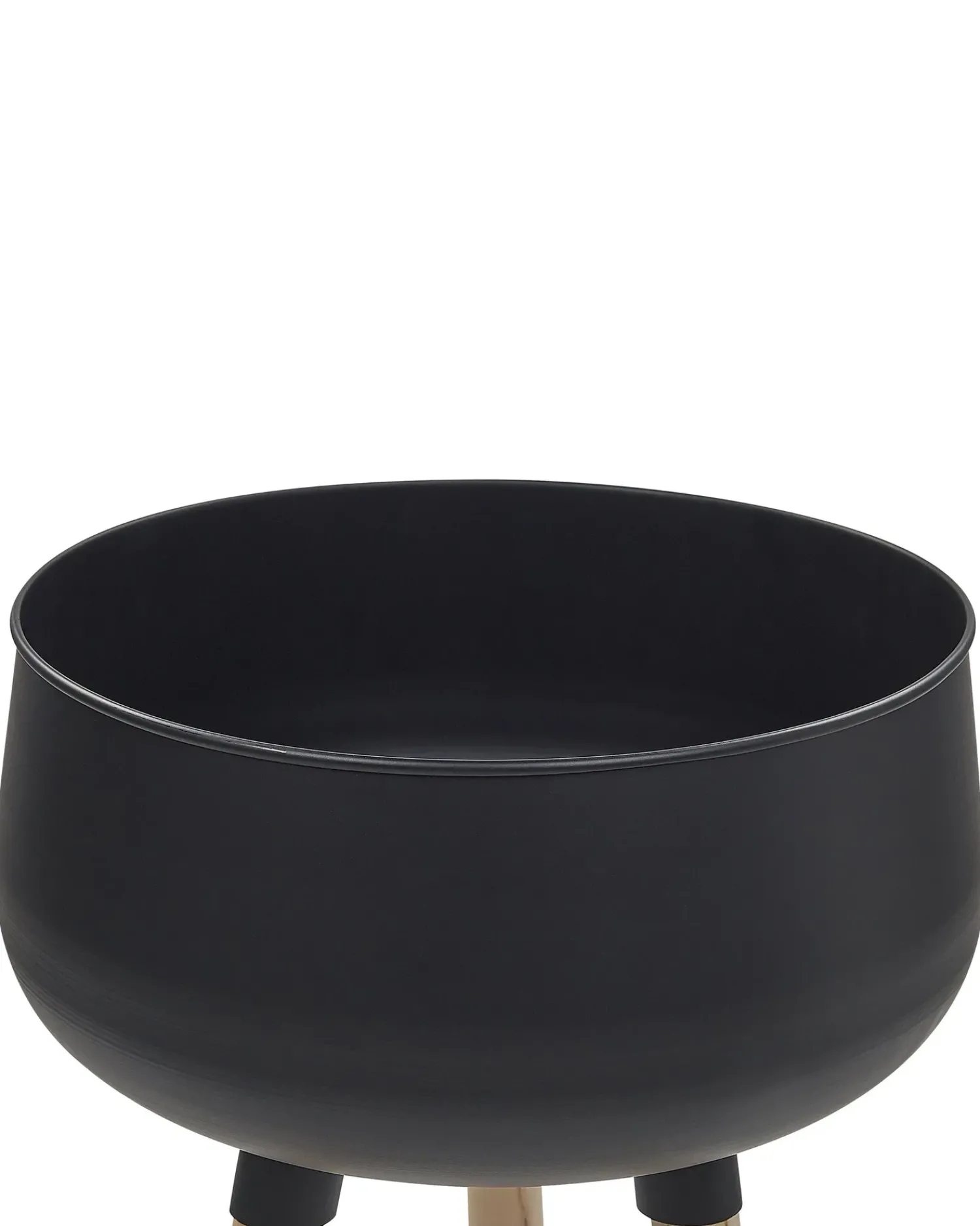 Discount Beliani Vaso per piante rialzato AGROS Metallo 35 cm Nero Marrone Nero