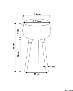 Discount Beliani Vaso per piante rialzato AGROS Metallo 35 cm Nero Marrone Nero
