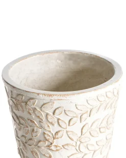 New Beliani Vaso per piante rialzato ALIARTOS 26 cm Bianco sporco Bianco Beige