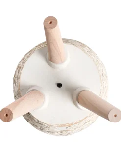 New Beliani Vaso per piante rialzato ALIARTOS 26 cm Bianco sporco Bianco Beige