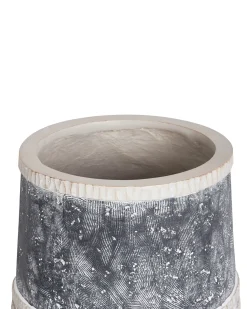 New Beliani Vaso per piante rialzato ARISAEMA 27 cm Grigio Beige Marrone Grigio