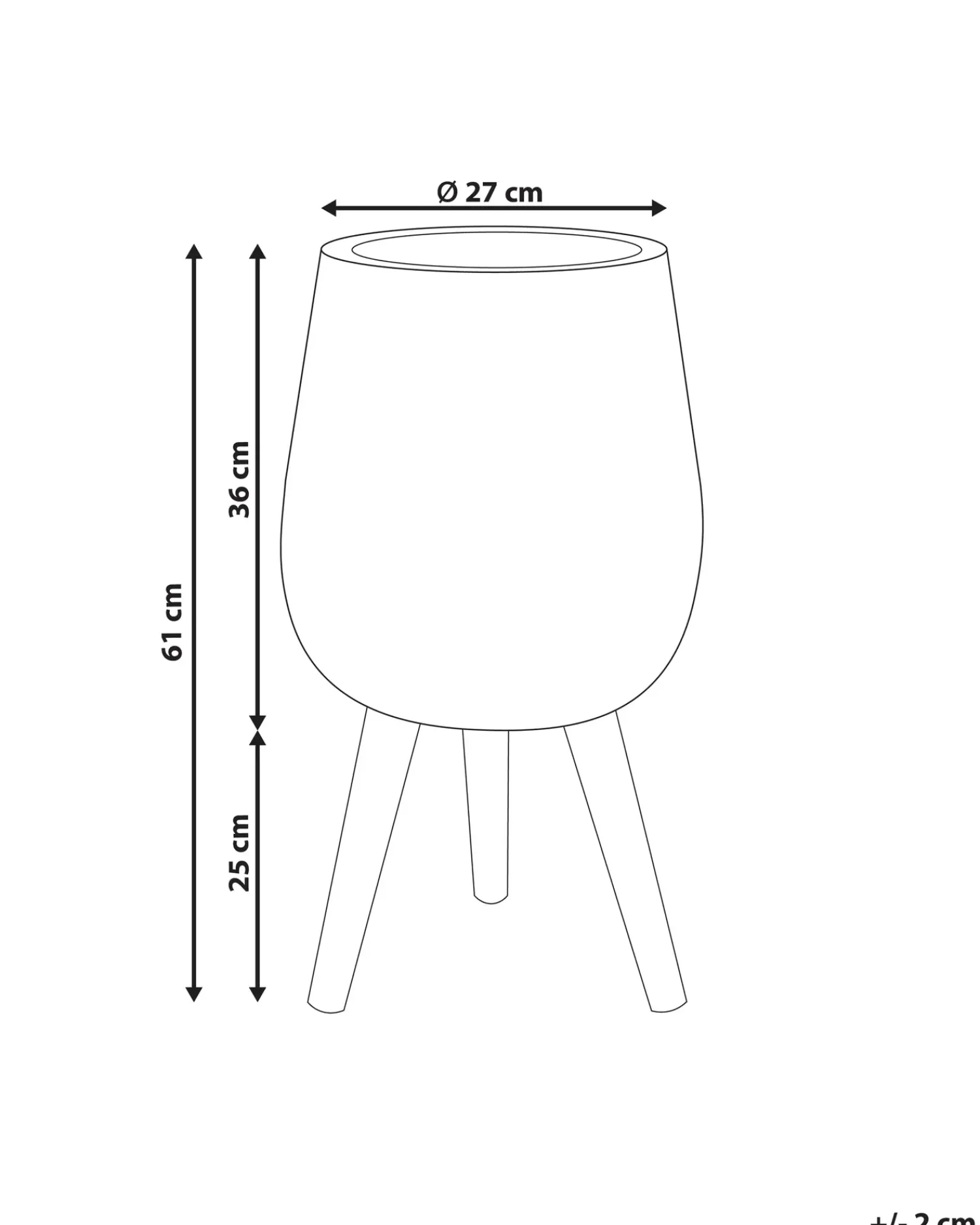 Online Beliani Vaso per piante rialzato ASCLEPIAS 27 cm Marrone chiaro Bianco Marrone