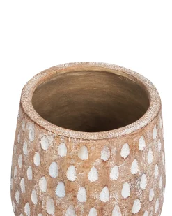Online Beliani Vaso per piante rialzato ASCLEPIAS 27 cm Marrone chiaro Bianco Marrone