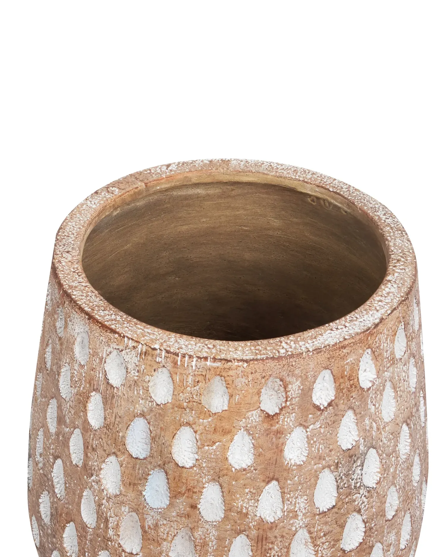 Online Beliani Vaso per piante rialzato ASCLEPIAS 27 cm Marrone chiaro Bianco Marrone