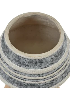 Outlet Beliani Vaso per piante rialzato ATHAEA 37 cm Beige Beige Grigio Marrone