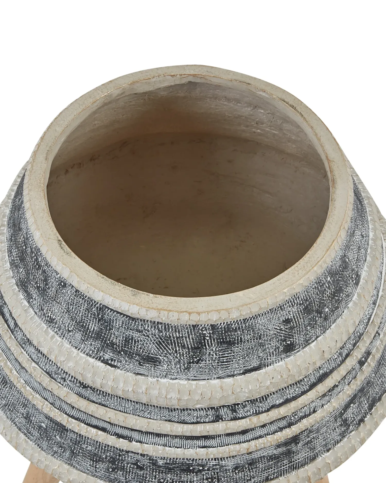 Outlet Beliani Vaso per piante rialzato ATHAEA 37 cm Beige Beige Grigio Marrone
