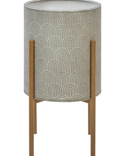 Beliani Vaso per piante rialzato AUBRIETA Metallo 31 cm Grigio Grigio Oro