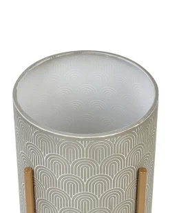Beliani Vaso per piante rialzato AUBRIETA Metallo 31 cm Grigio Grigio Oro