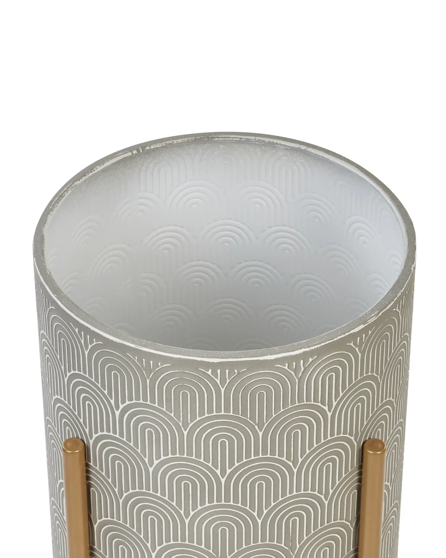 Beliani Vaso per piante rialzato AUBRIETA Metallo 31 cm Grigio Grigio Oro